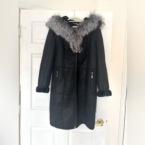 Beautiful one time used winter coat with real Fox fur